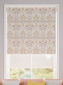 ウィリアム・モリス 遮光いちご泥棒 ローズチョーク＆ホワイト ダブルロールスクリーン サムネイル写真
